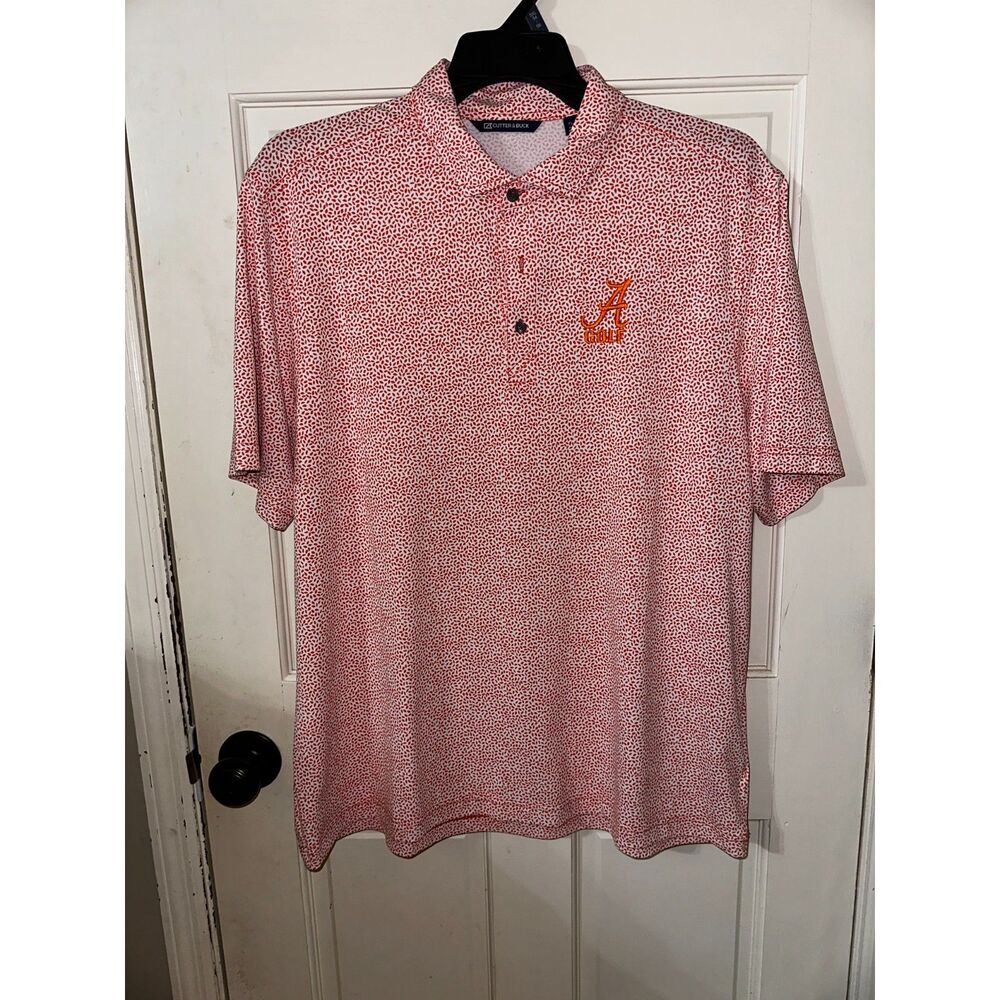 Cutter & Buck Polo Men’s XL Alabama Crimson Tide Golf Team Issu Rare Orange Logo